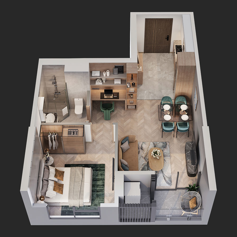 Bóc Mái căn hộ 1PN+1