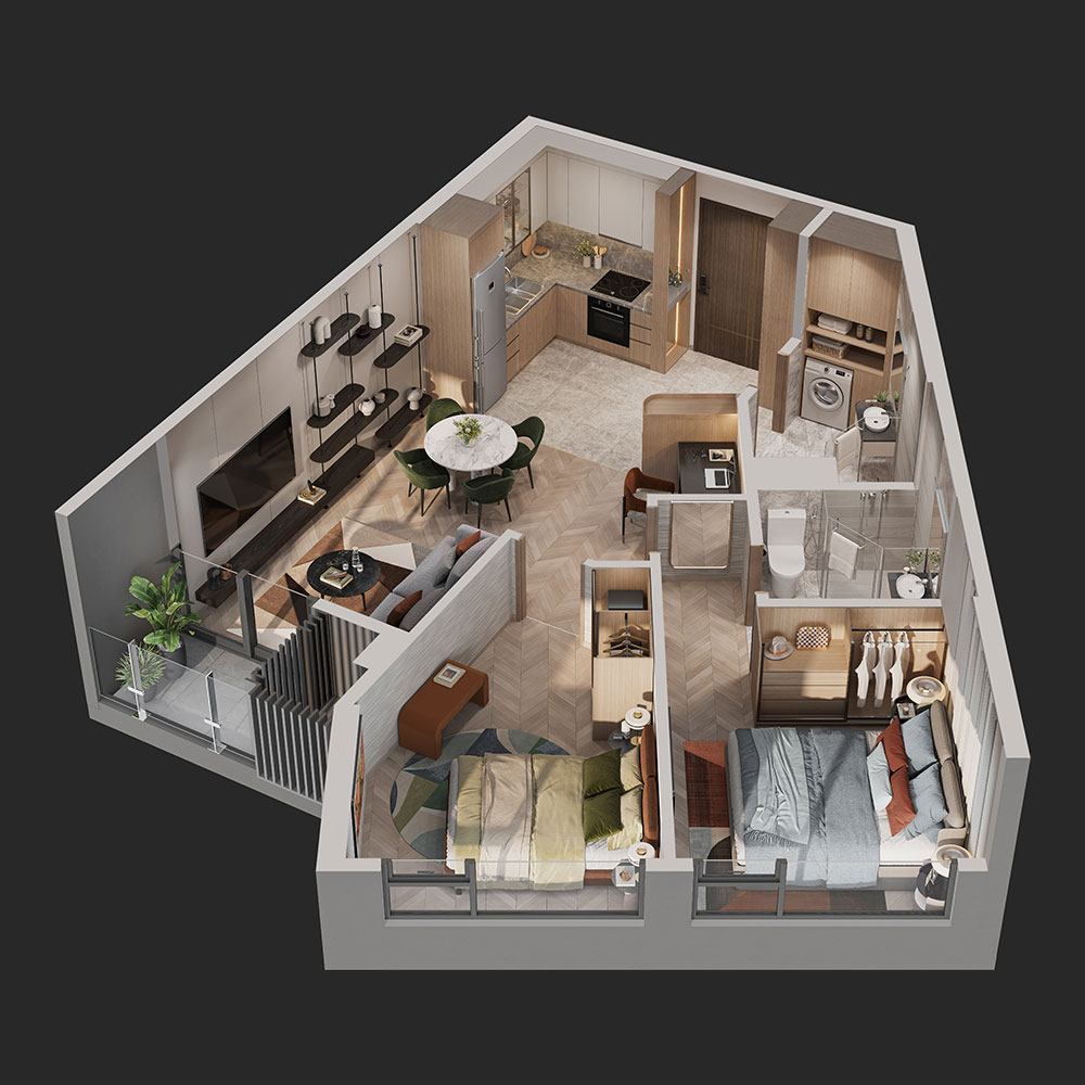 Bóc Mái căn hộ 2PN Feliz