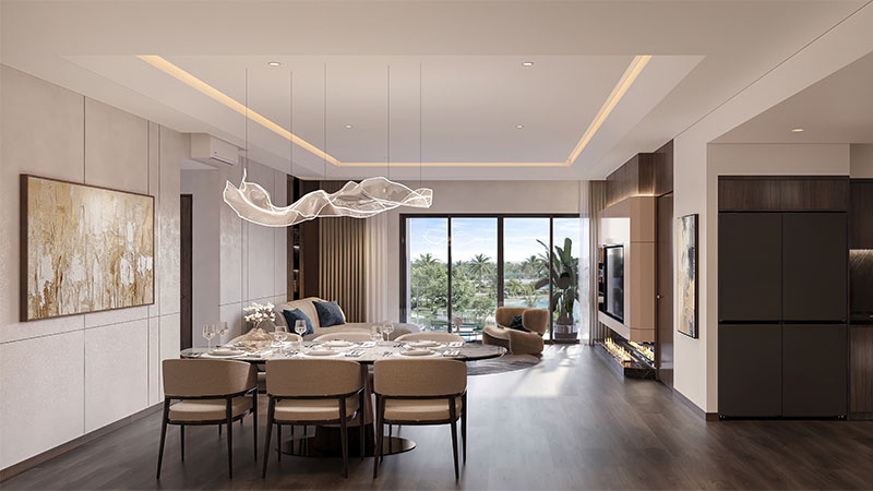 Phòng khách căn hộ Lumiere Prime Hills