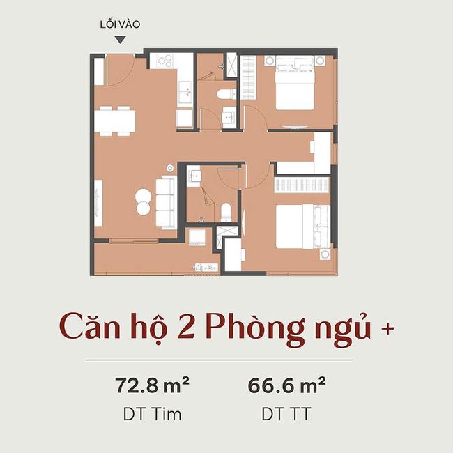 Căn hộ 2 phòng ngủ cộng