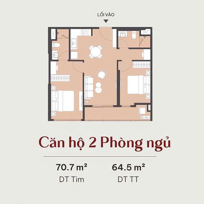 Căn hộ 2 phòng ngủ