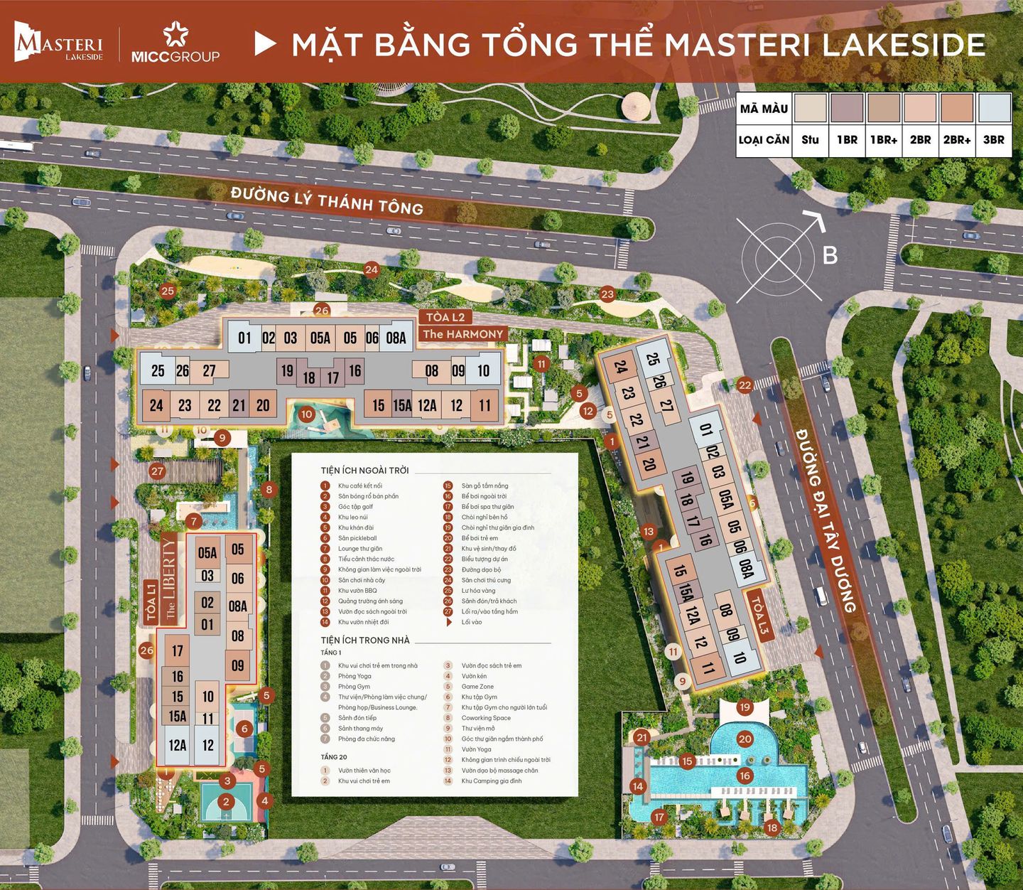 Mặt bằng tổng thể Masteri Lakeside
