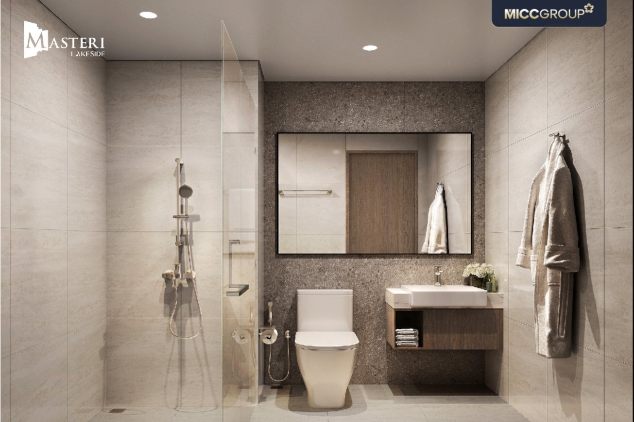 Căn hộ 1 phòng ngủ - Phối cảnh phòng tắm