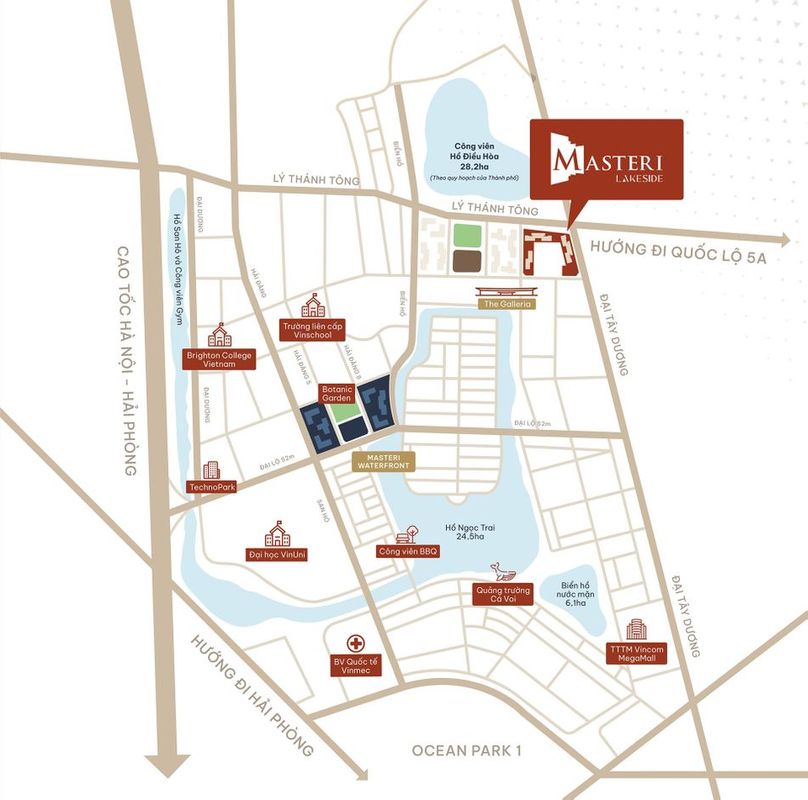 VỊ TRÍ MASTERI LAKESIDE OCEAN PARK